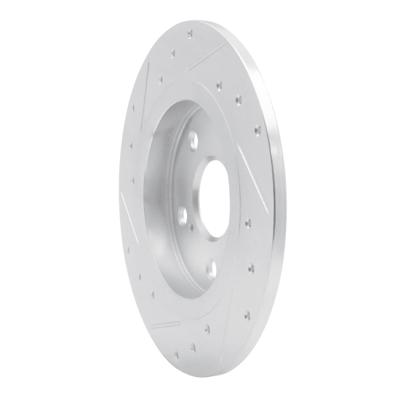 Pontiac Vibe Brake Rotor (1) - Rear Right - R1 Concepts - Drilled & Slotted - Silver - `08-`18